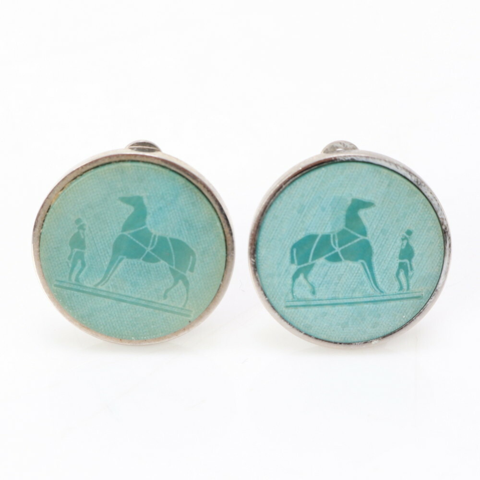 Hermes Corozo Silver Earrings