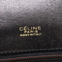 Celine Carriage hardware Leather Shoulder bag Tote Hand Black Gold Women's