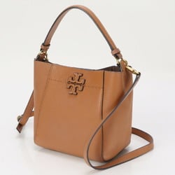 Tory Burch McGraw Bucket Bag Leather Shoulder Hand Tote Women's