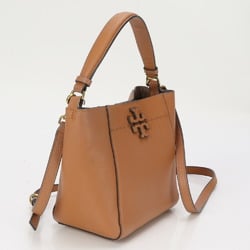 Tory Burch McGraw Bucket Bag Leather Shoulder Hand Tote Women's