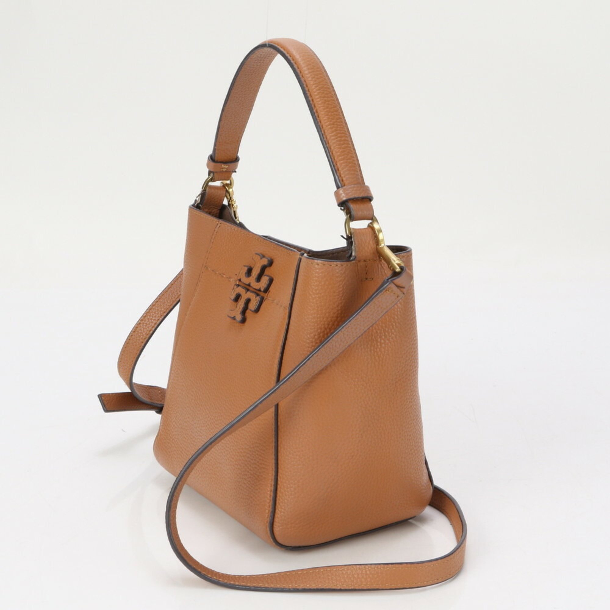 Tory Burch McGraw Bucket Bag Leather Shoulder Hand Tote Women's