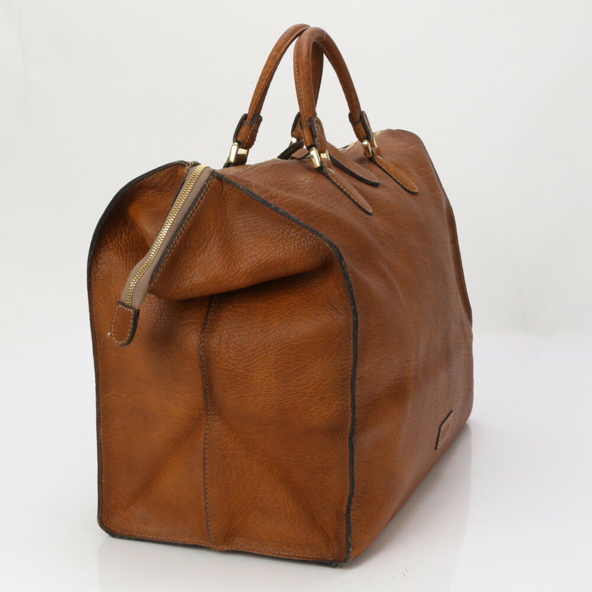 Goldpfeil Gold File Leather Boston Bag Shoulder