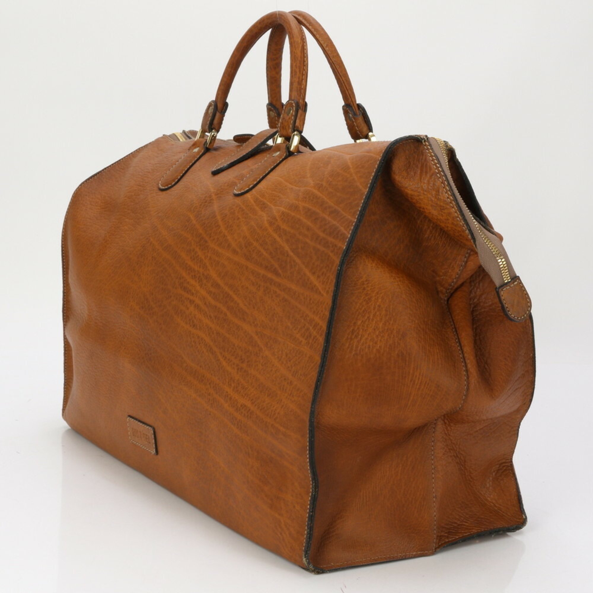 Goldpfeil Gold File Leather Boston Bag Shoulder