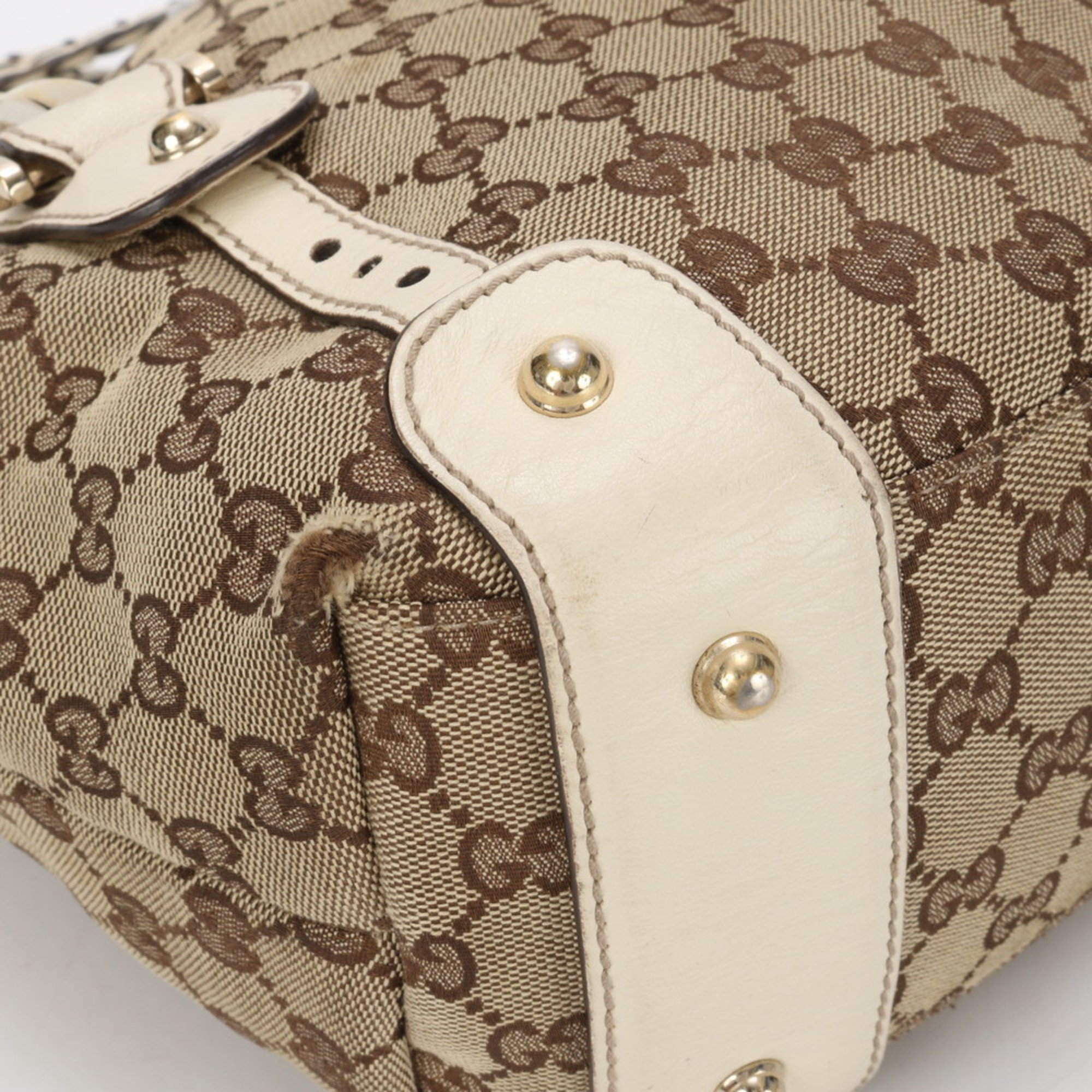 Gucci GG Canvas Horsebit 162900 Shoulder Bag Hand