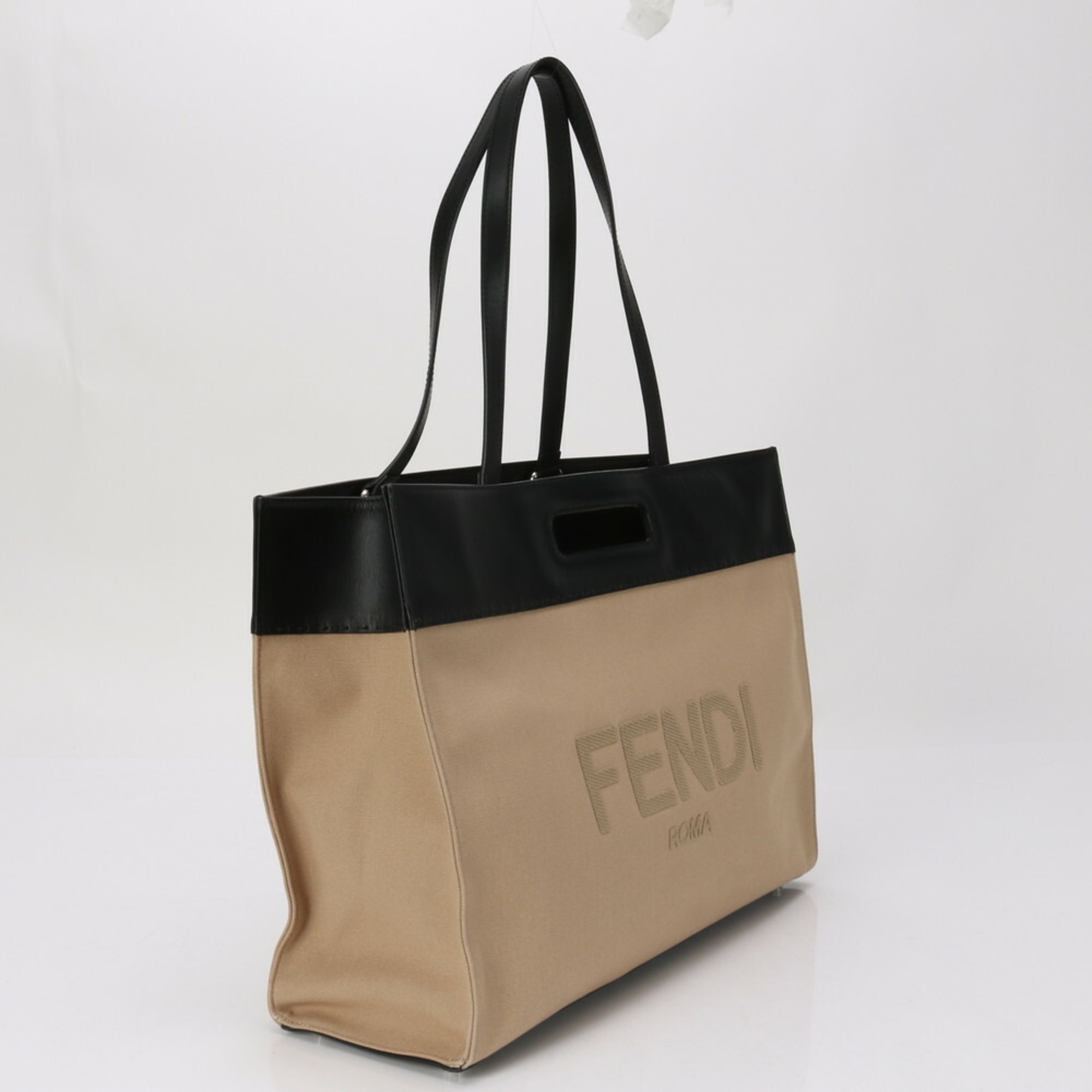 Fendi 7V80 Leather Canvas Shoulder Bag for Men