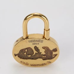 Hermes Annee mediterranee Mediterranean 2003 Padlock Bag Charm Gold Men's Women's