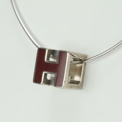 Hermes H Cube Silver Necklace