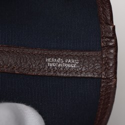 Hermes □I Engraved Garden PM Leather Canvas Shoulder Bag for Men and Women