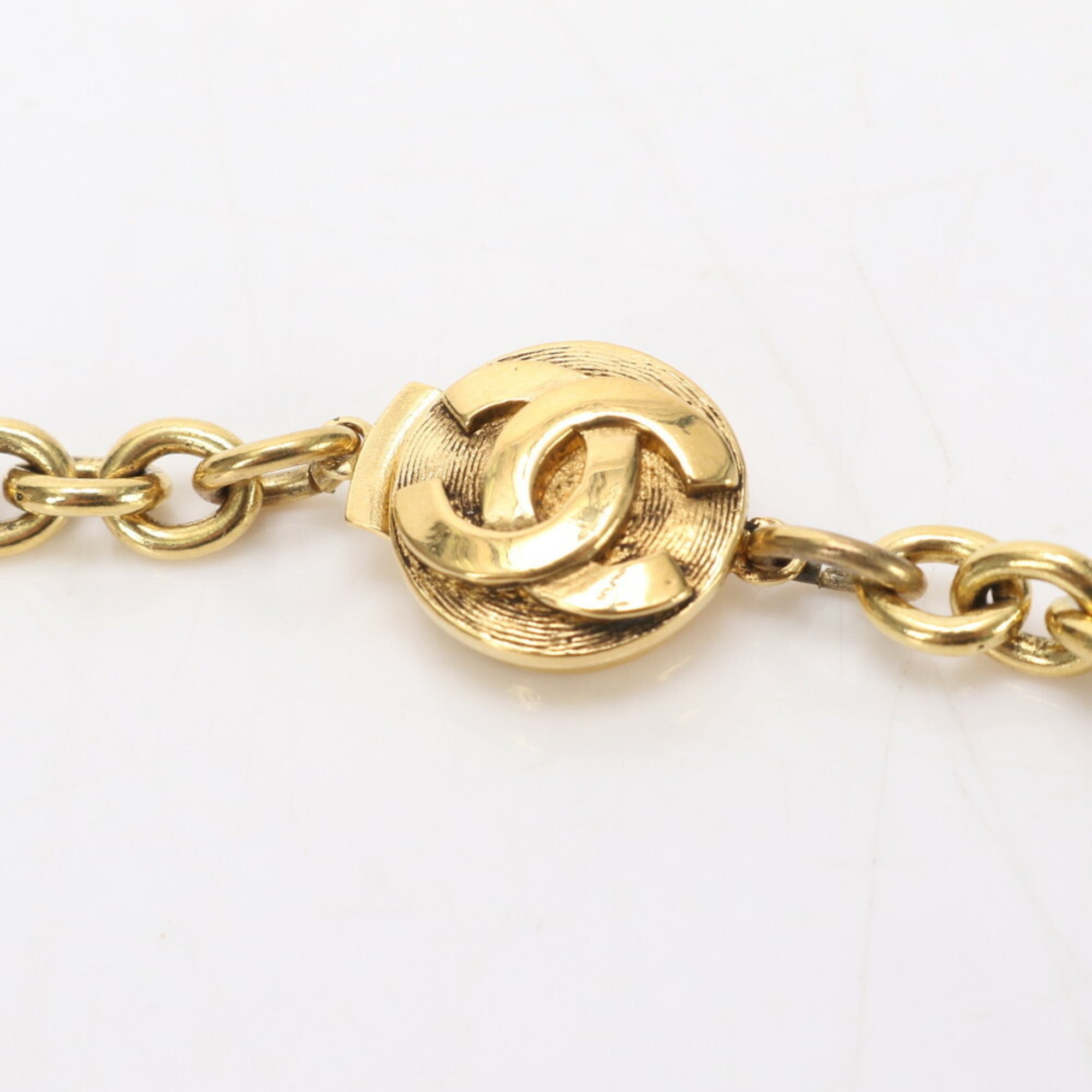 Chanel Gribois Coco Mark Gold Chain Necklace