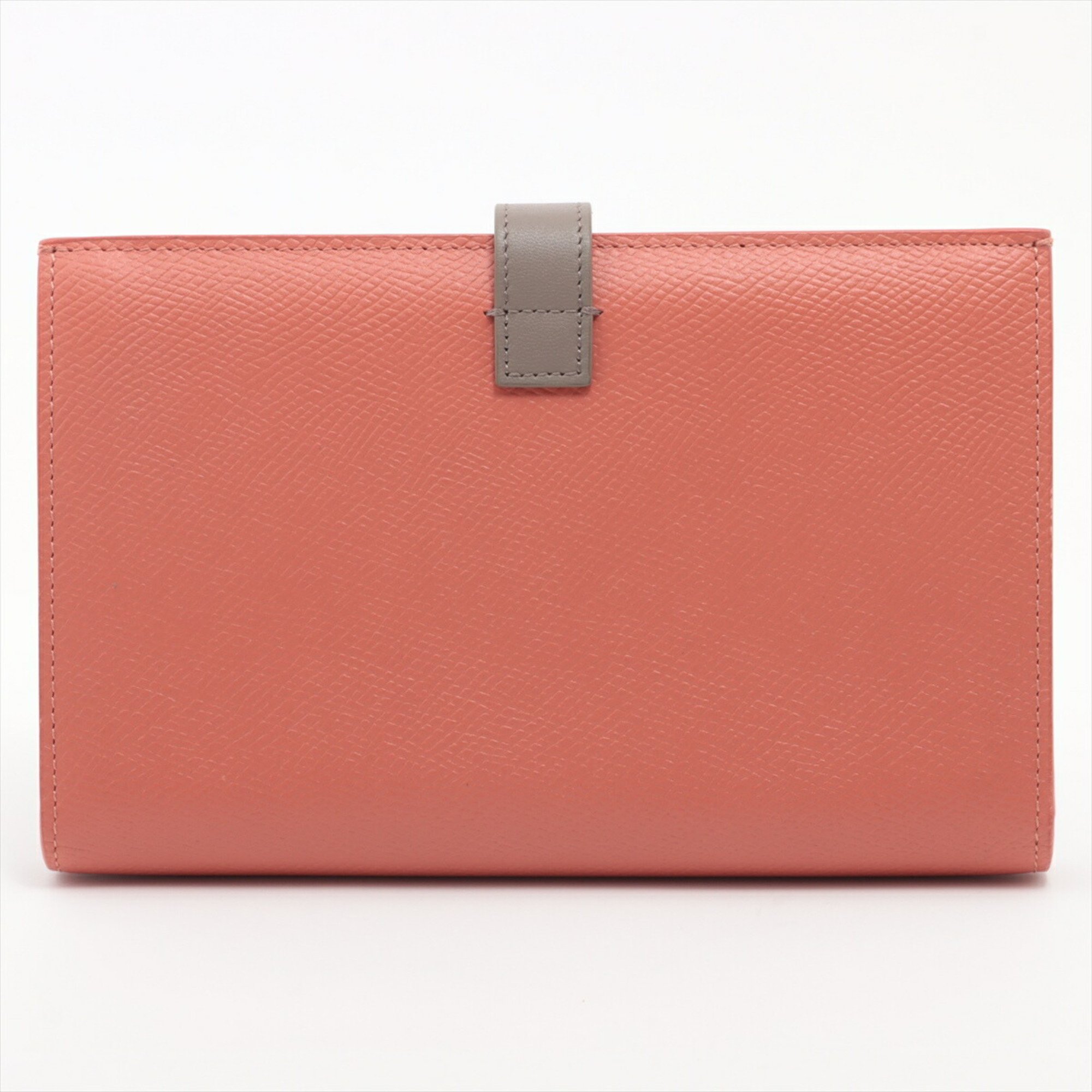 Celine Strap Wallet Large Leather Long Bicolor Pink Women's