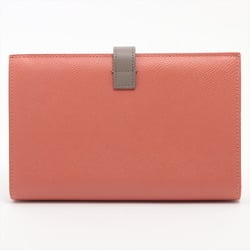 Celine Strap Wallet Large Leather Long Bicolor Pink Women's