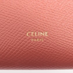 Celine Strap Wallet Large Leather Long Bicolor Pink Women's