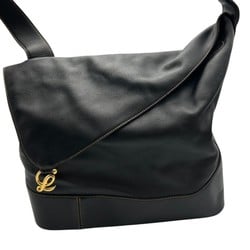 LOEWE Anton shoulder bag for women in leather and black