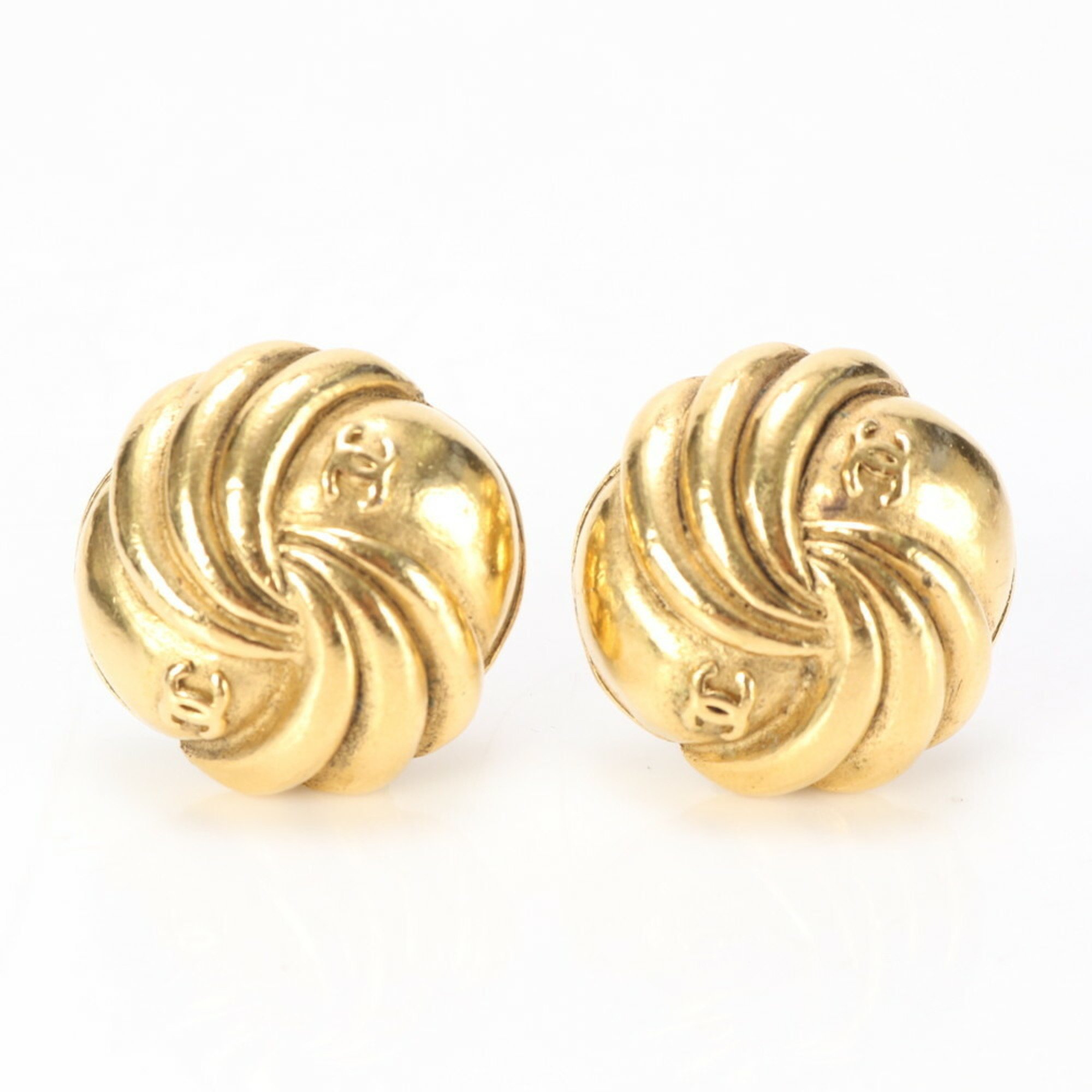 Chanel Coco Mark Gold Earrings