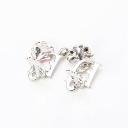 Christian Dior Hibiscus Motif Silver Earrings