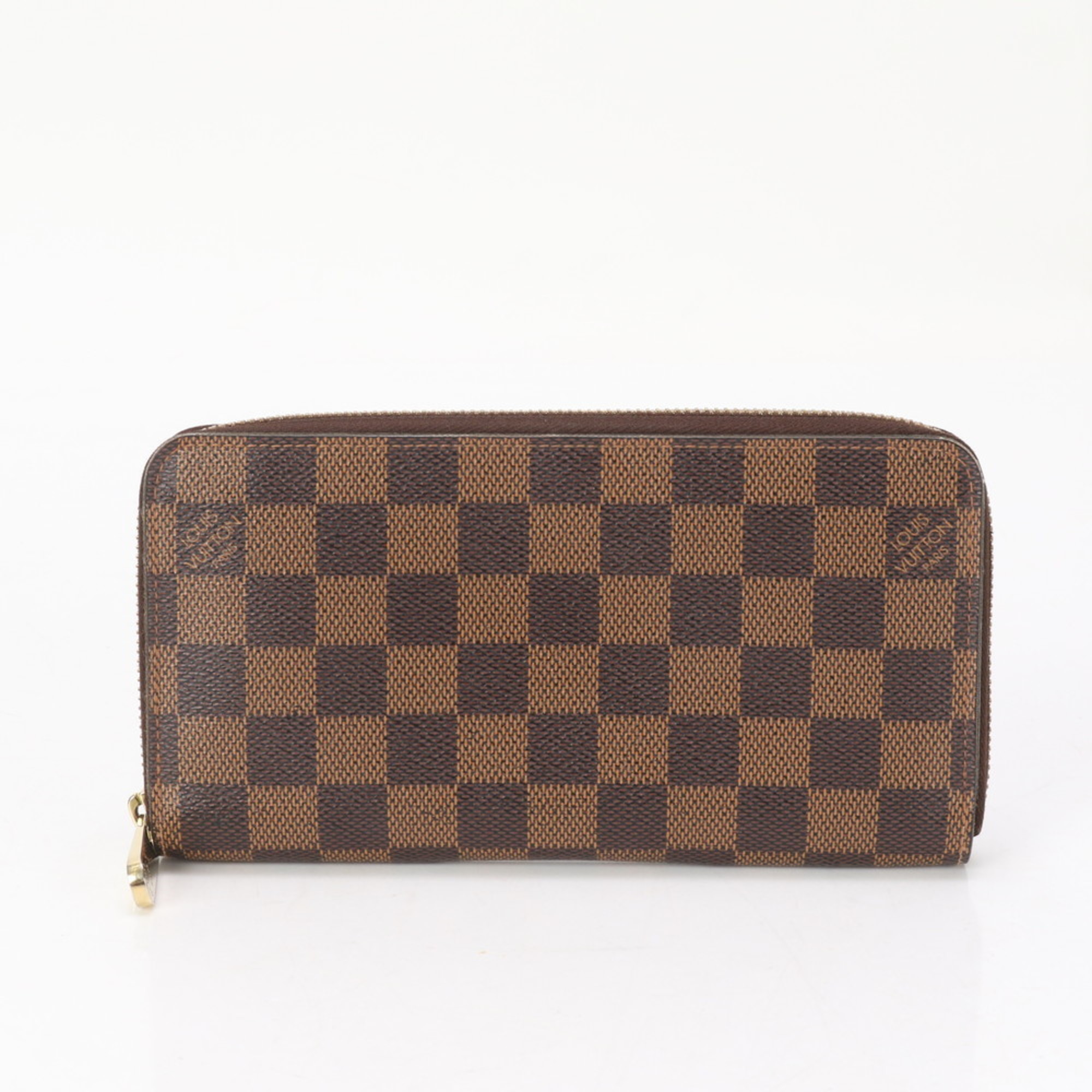 Louis Vuitton Damier Zippy Wallet N60015 Leather Long Round Men's