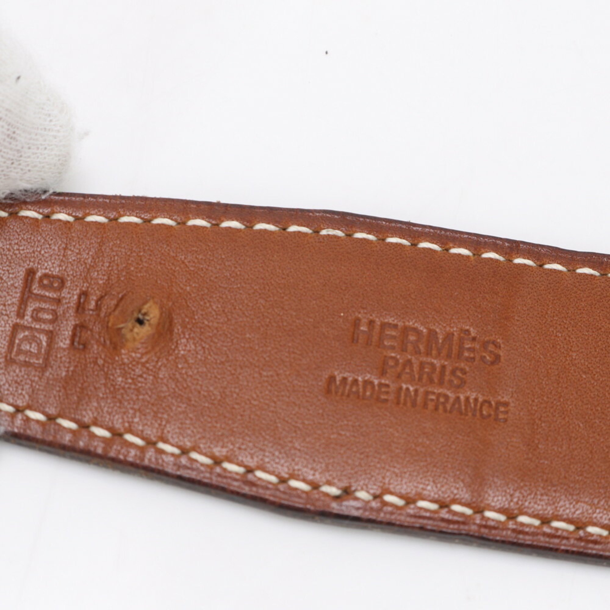 Hermes Touareg reversible 75 box calf SV925 leather belt