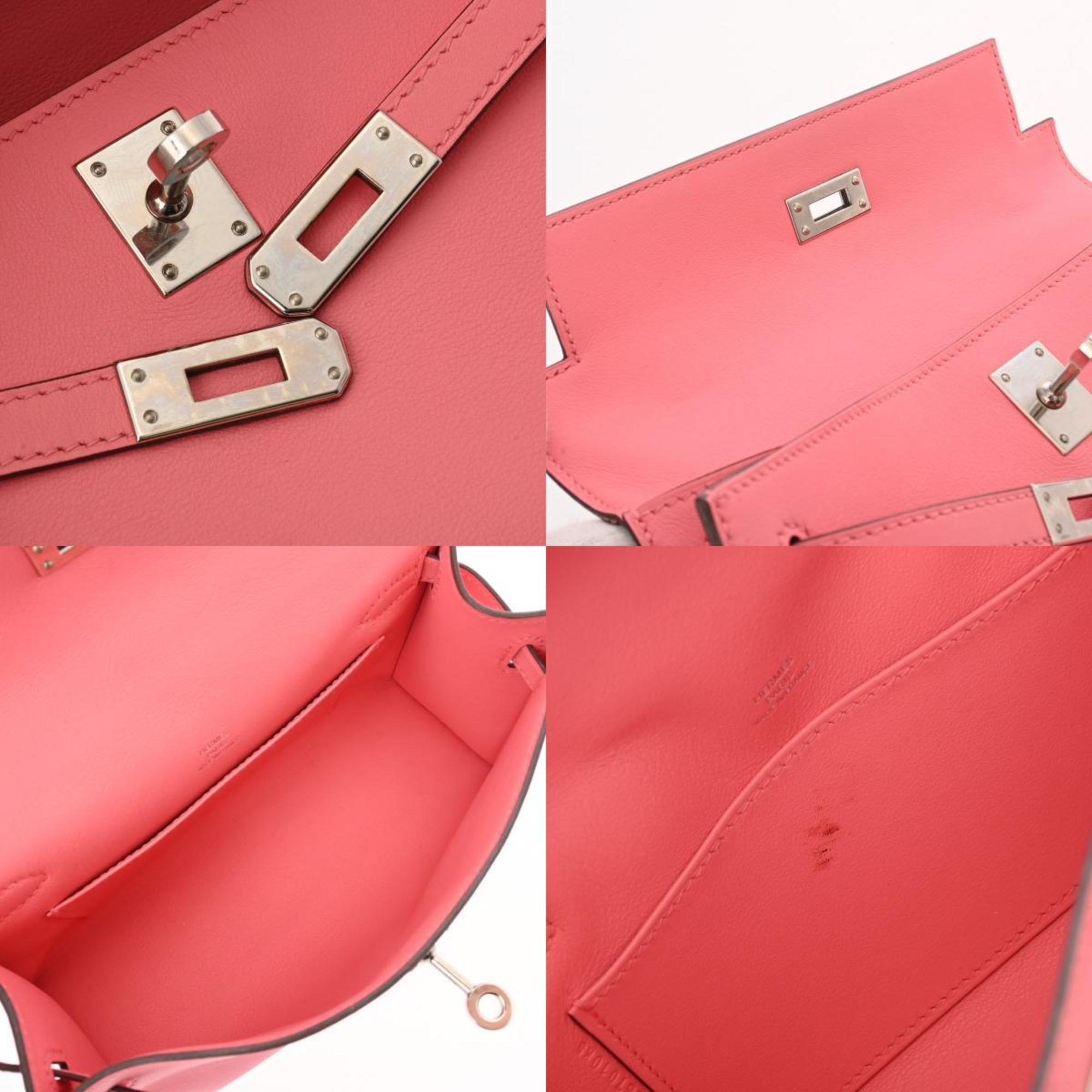 HERMES Hermes Pochette Kelly Rose Ette D stamp (around 2019) Women's Swift leather handbag