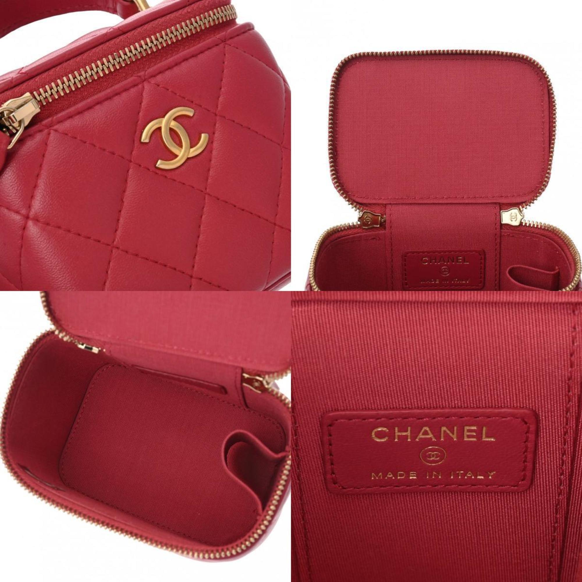 CHANEL Chanel Matelasse Small Vanity Pink AP2198 Women's Lambskin Shoulder Bag