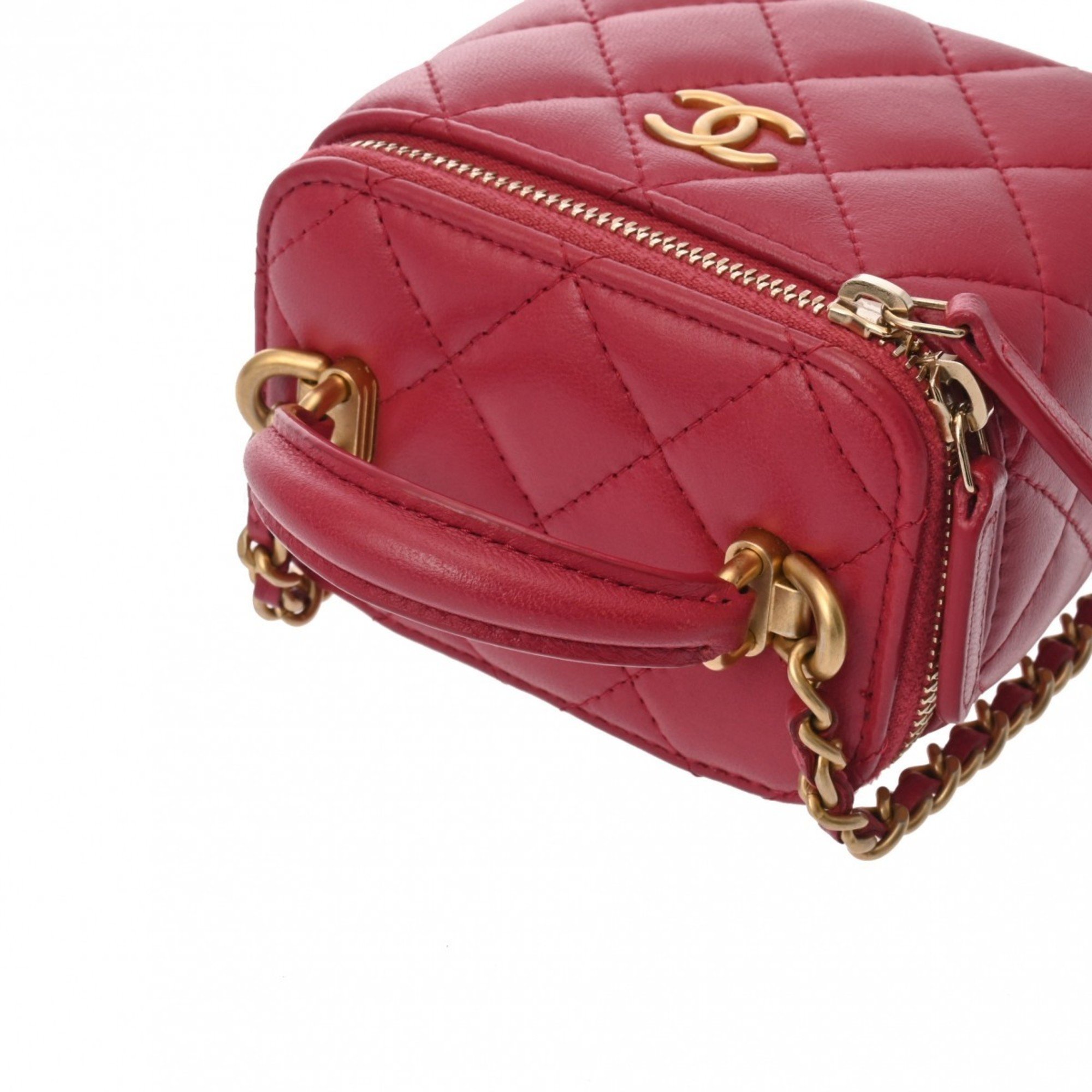 CHANEL Chanel Matelasse Small Vanity Pink AP2198 Women's Lambskin Shoulder Bag