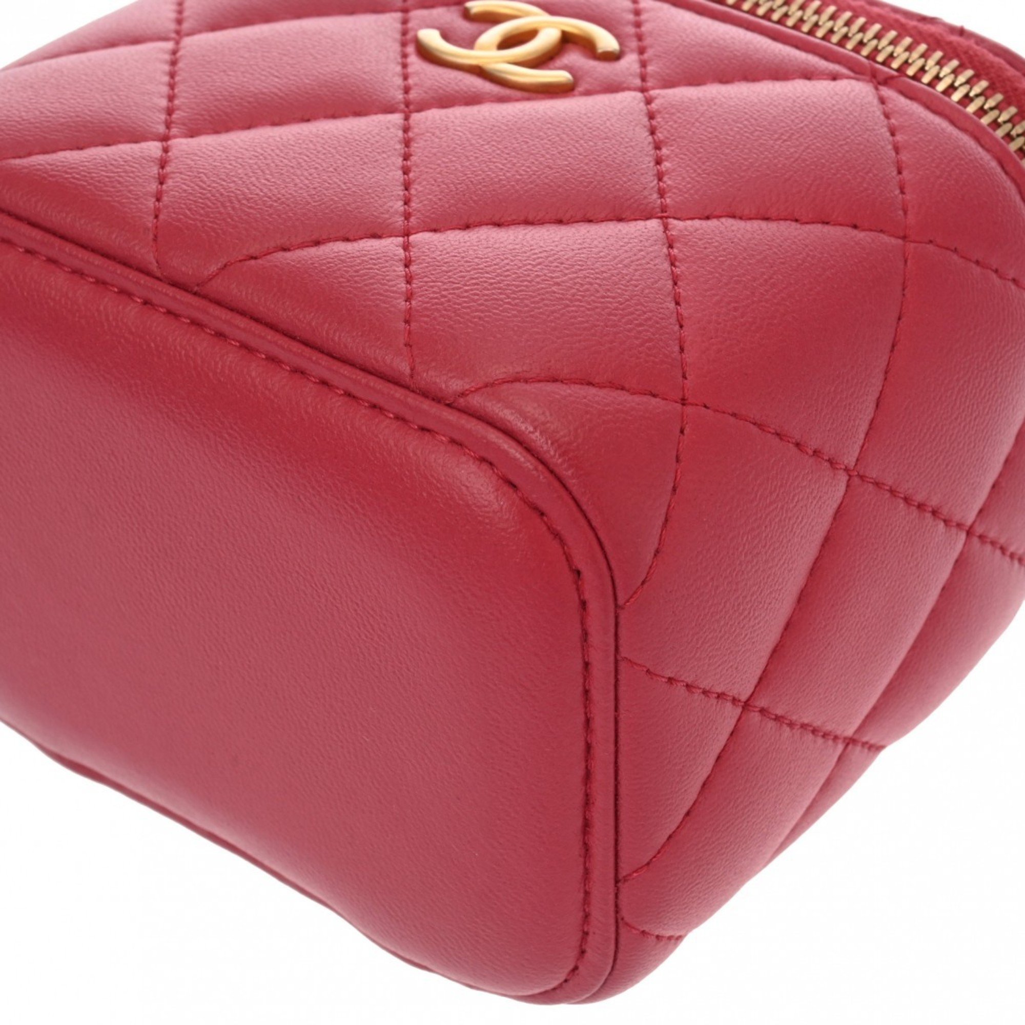 CHANEL Chanel Matelasse Small Vanity Pink AP2198 Women's Lambskin Shoulder Bag