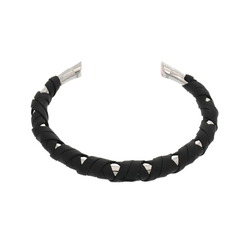 HERMES Sapo Size T5 Black/Silver Women's Metal Bracelet