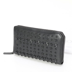 Jimmy Choo Studded Leather Long Wallet Bi-fold Round