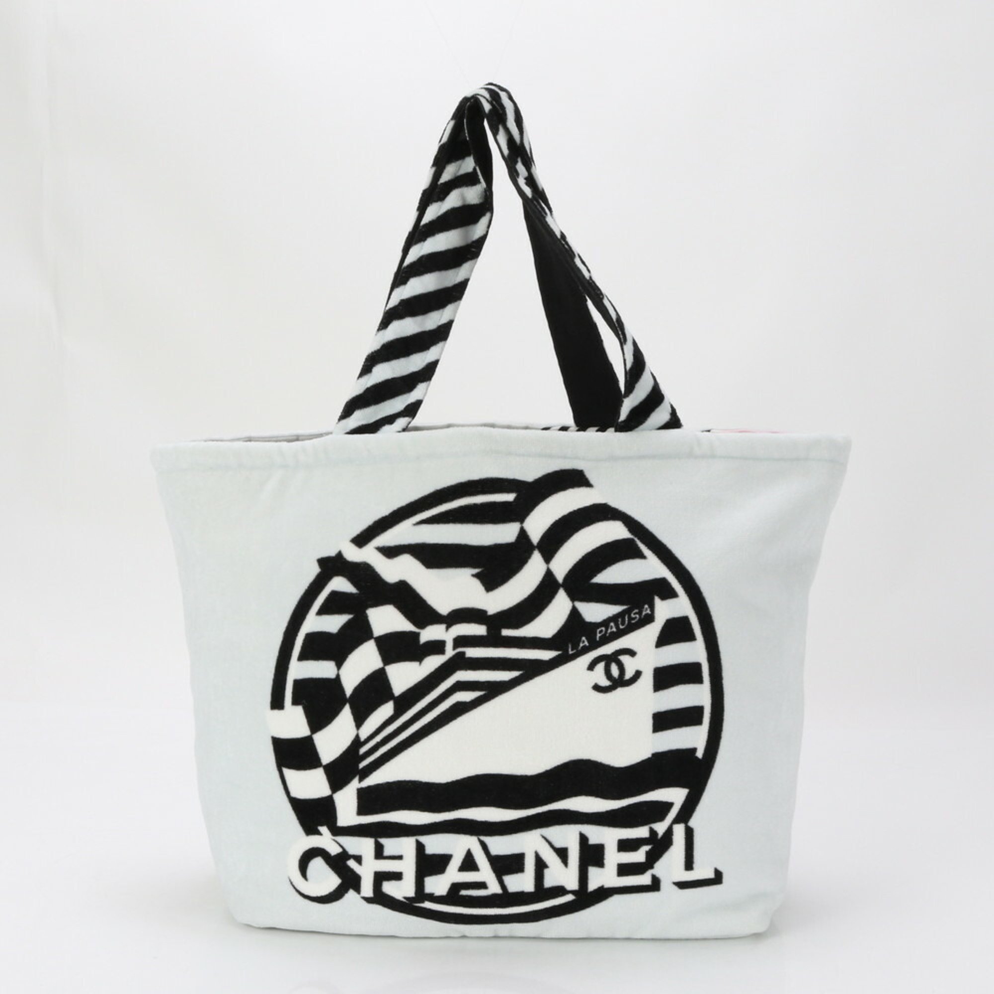 Chanel Cruise Line Terrycloth Reversible Beach Bag with Large Towel