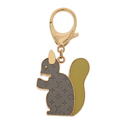 LOUIS VUITTON Louis Vuitton Bijoux Sac Animania Ecreuil Grey/Yellow/Gold M66128 Unisex Metal Keychain