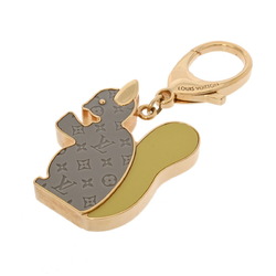 LOUIS VUITTON Louis Vuitton Bijoux Sac Animania Ecreuil Grey/Yellow/Gold M66128 Unisex Metal Keychain