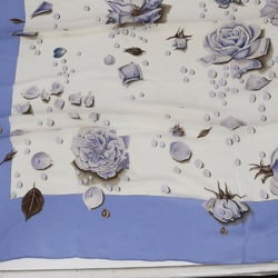 Hermes Carre Geant 140 LA ROSEE Rose Drop Blue Large Scarf