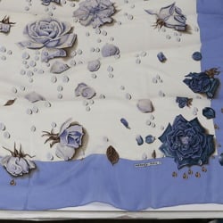 Hermes Carre Geant 140 LA ROSEE Rose Drop Blue Large Scarf