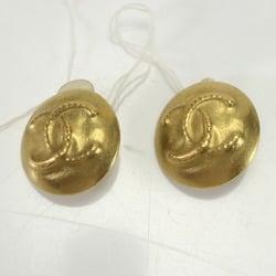 Chanel Coco Mark Earrings Gold Women's