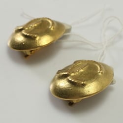 Chanel Coco Mark Earrings Gold Women's