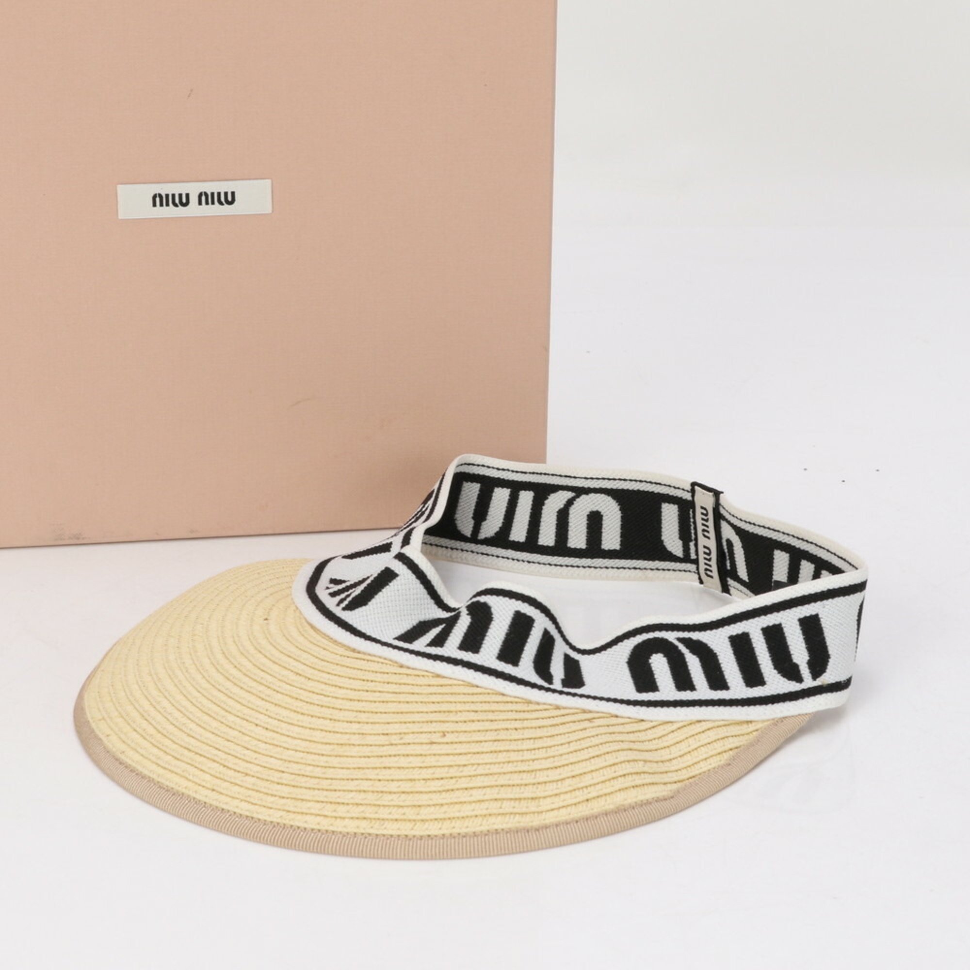 Miu Miu Miu S size straw 5HV007 sun visor