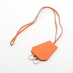 Hermes Crochet Charm Strap Bag Leather Orange Padlock Key Men's