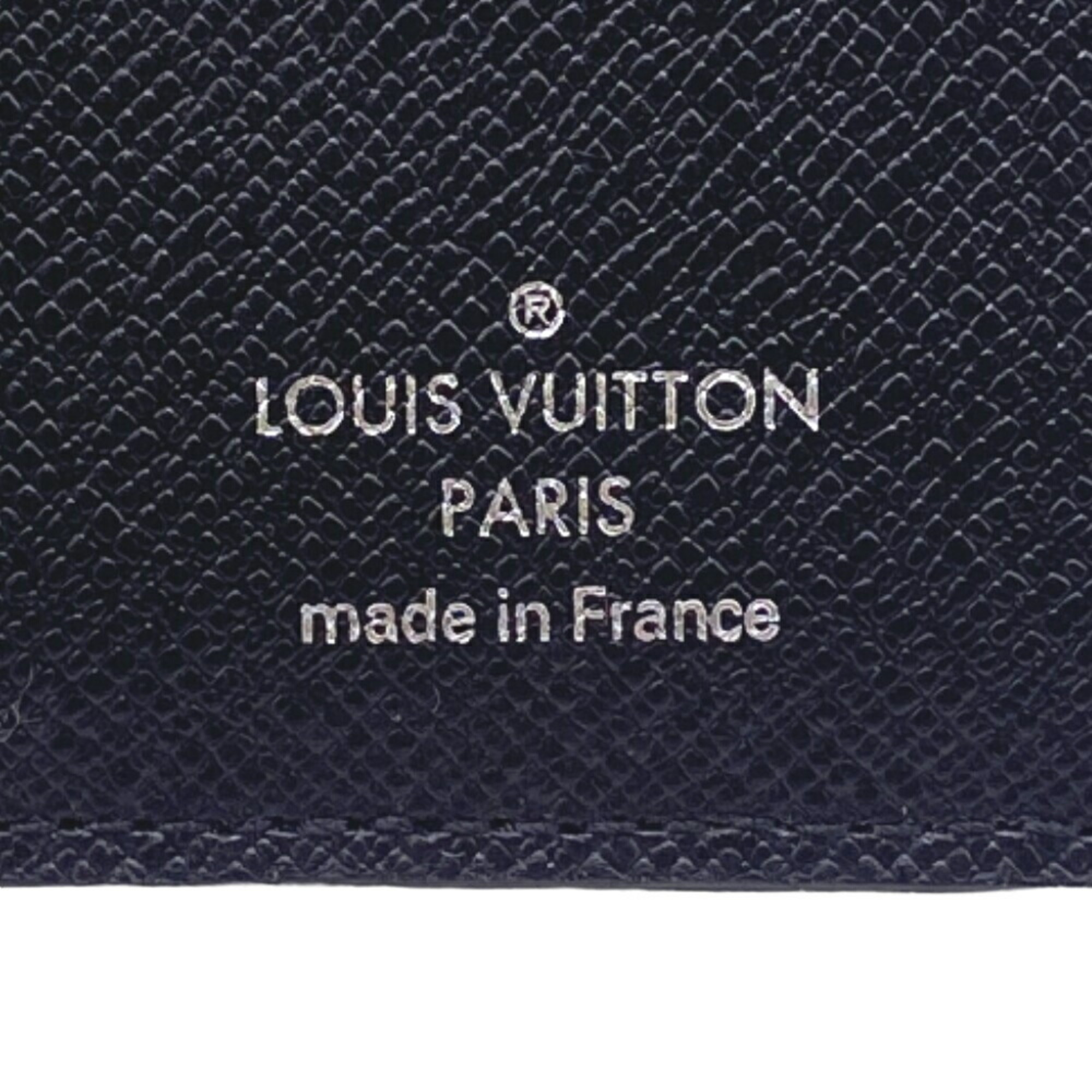 LOUIS VUITTON M30537 Organizer de Poche Taiga Card Case Black Men's