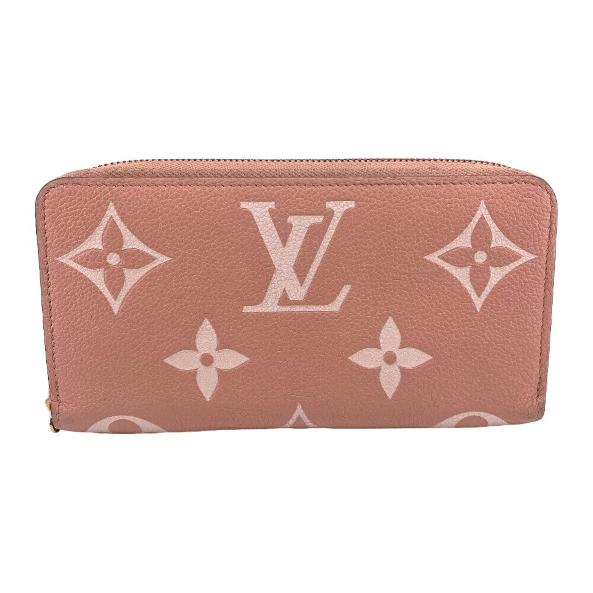 LOUIS VUITTON M81645 Zippy Wallet Round Bicolor Monogram Empreinte Long Pink Women's