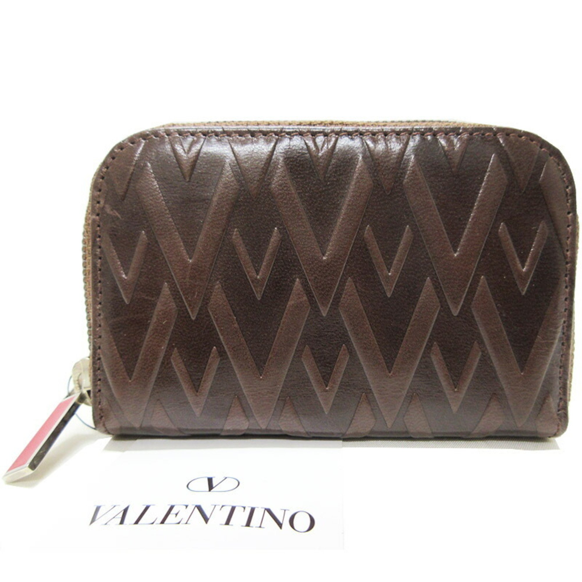 Valentino Garavani Key Case 6 Brown Leather Women's Men's