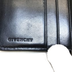 Givenchy W Compact Wallet Black Gold Canvas Leather Men's