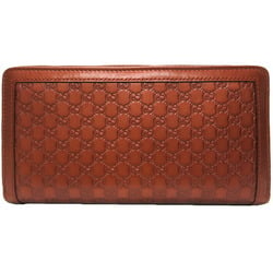 GUCCI Round Long Wallet Sukey Micro MICRO Shimmer Leather 308012 Brown Gucci Embossed Women's Men's