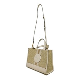 Coach COACH Tote Bag Dempsey Carryall Embossed Patch Khaki Chalk Signature Jacquard Stripe CQ877 Women's