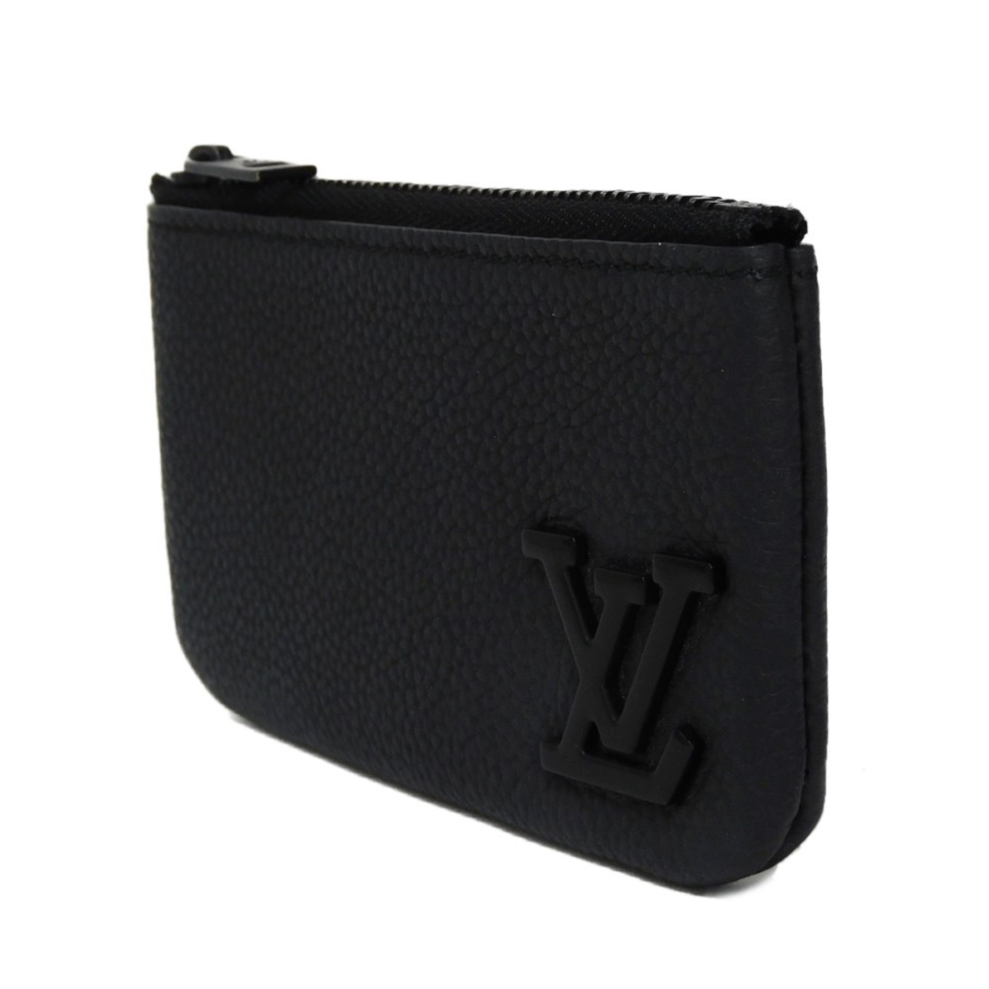 Louis Vuitton LOUIS VUITTON Coin Case Card Key Pochette Cle Current LV Signature Ring Aerogram Noir M81031 Men's Women's