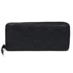 Louis Vuitton LOUIS VUITTON Long Wallet Portefeuille Clemence LV Black Round Monogram Empreinte Noir M60171 Men's Women's