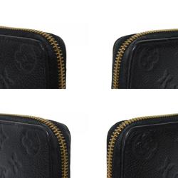 Louis Vuitton LOUIS VUITTON Long Wallet Portefeuille Clemence LV Black Round Monogram Empreinte Noir M60171 Men's Women's