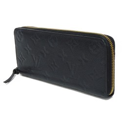 Louis Vuitton LOUIS VUITTON Long Wallet Portefeuille Clemence LV Black Round Monogram Empreinte Noir M60171 Men's Women's