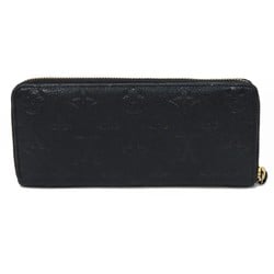 Louis Vuitton LOUIS VUITTON Long Wallet Portefeuille Clemence LV Black Round Monogram Empreinte Noir M60171 Men's Women's