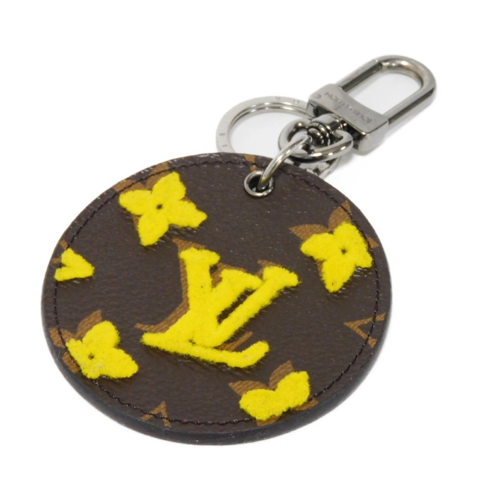 Louis Vuitton LOUIS VUITTON Keychain Porte Cle Illustre Tufftage LV Flower Yellow Keyring Monogram Jaune MP2627 Men's Women's