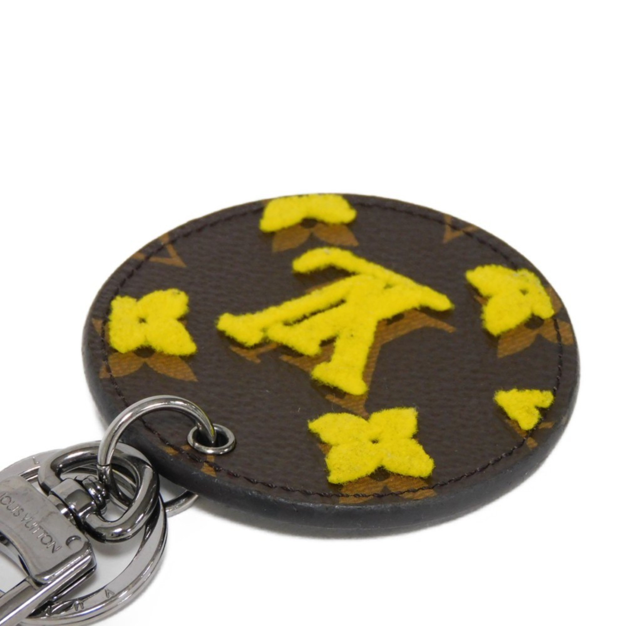 Louis Vuitton LOUIS VUITTON Keychain Porte Cle Illustre Tufftage LV Flower Yellow Keyring Monogram Jaune MP2627 Men's Women's