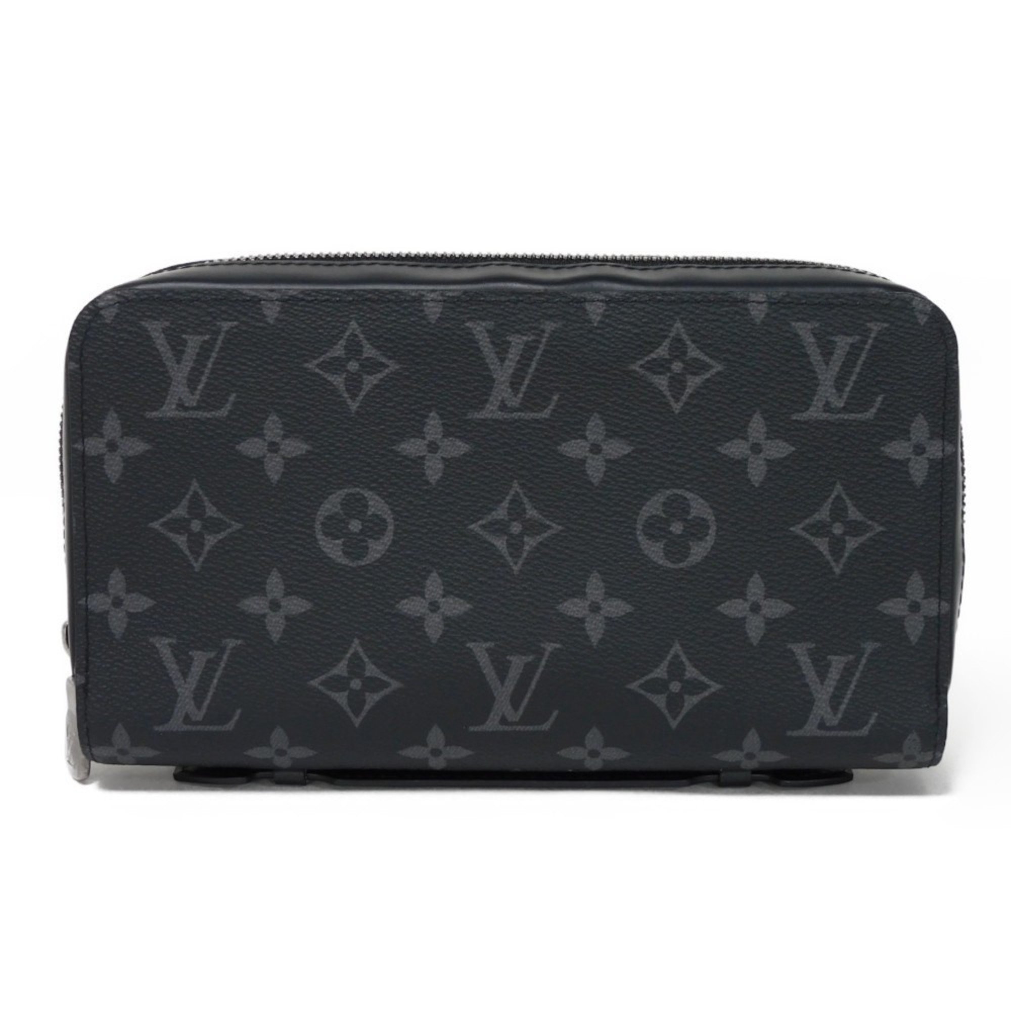 Louis Vuitton LOUIS VUITTON Long Wallet Zippy XL Current LV Round Clutch Bag RFID Monogram Eclipse Noir M61698 Men's Billfold